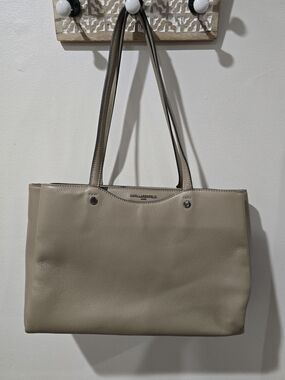 Karl Lagerfeld Taupe Leather Tote Bag